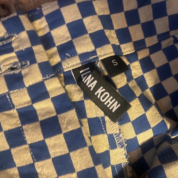 NWOT Ilana Kohn Charli Culottes Marine Checks - Picture 2 of 2